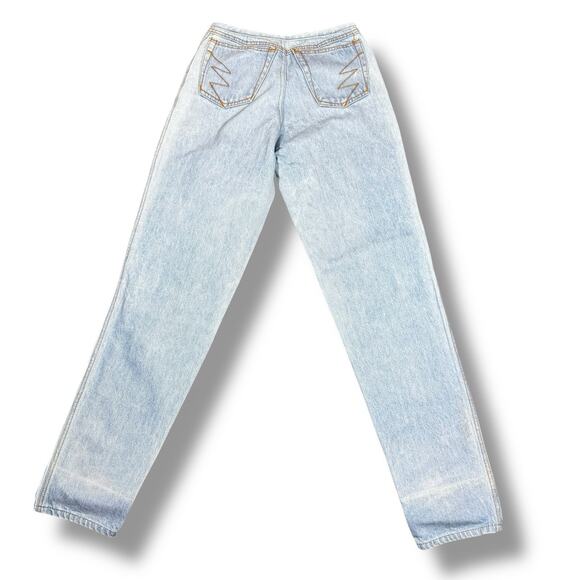 Vintage 90s Jeans 26x33 Straight Leg Floral Embroidery Corduroy Handmade Brazil - Picture 3 of 11